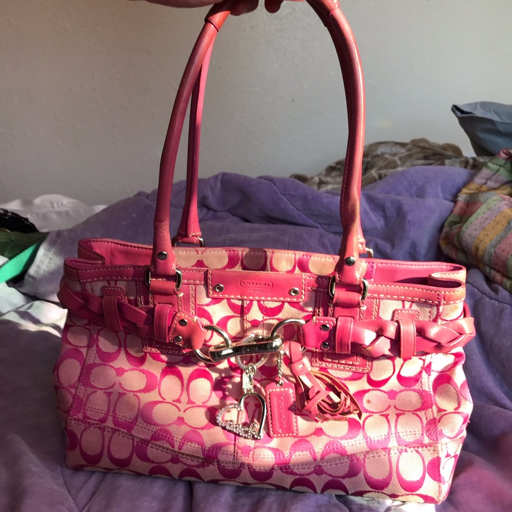 Pink coach purse